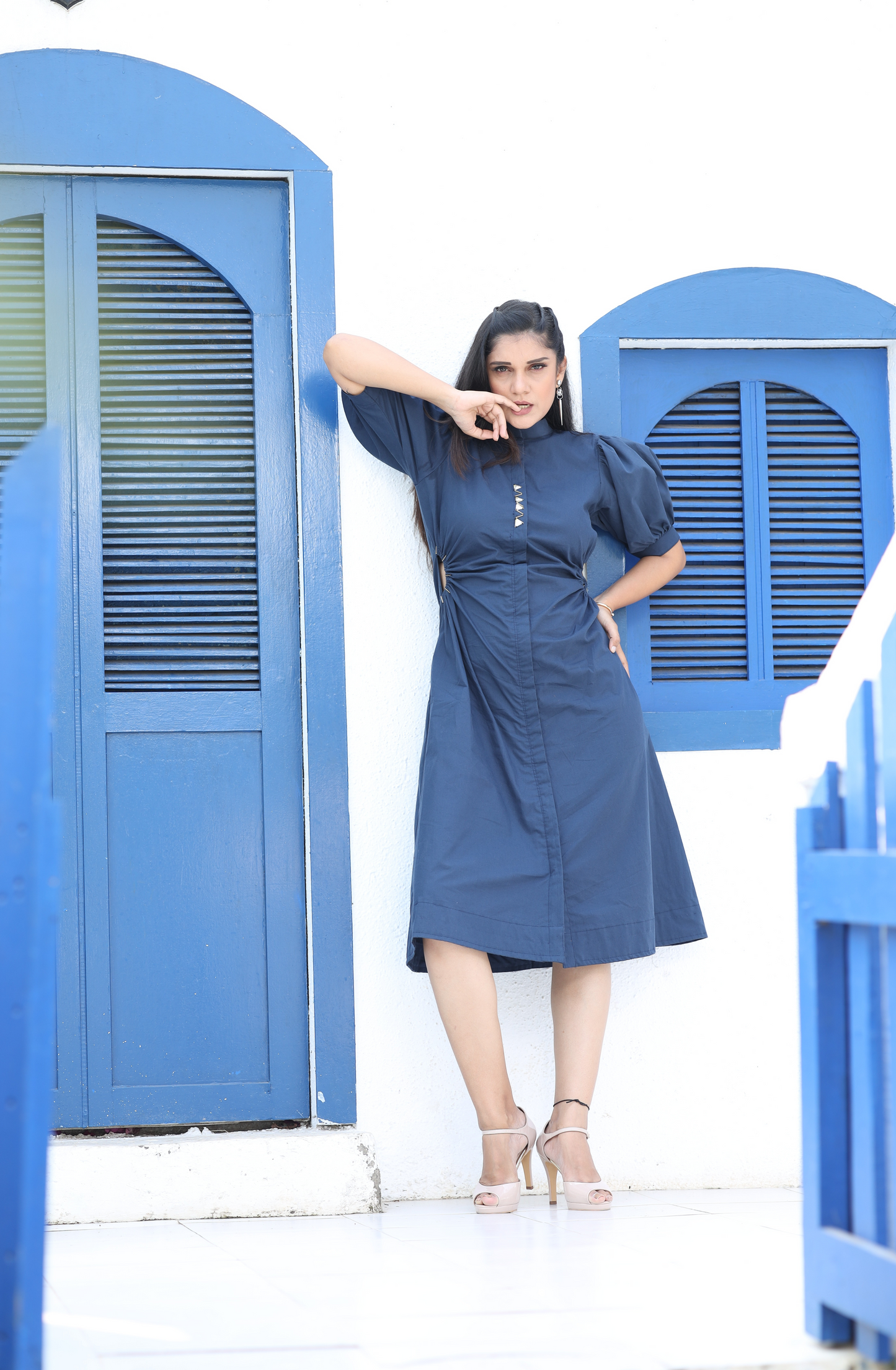 Blue Poplin Dress